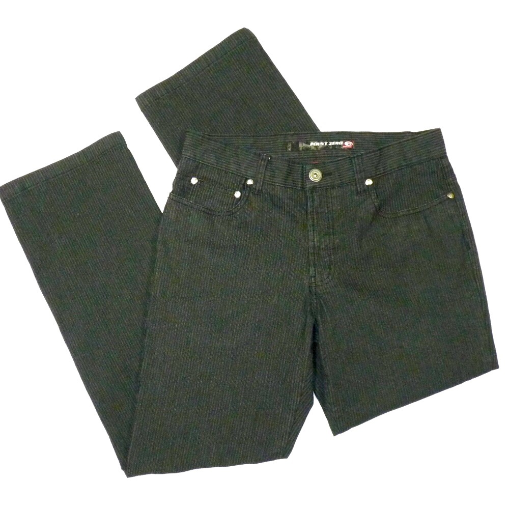 Point Zero Men’s 32 X 32 Black/Silver Stripped Lightweight Jeans